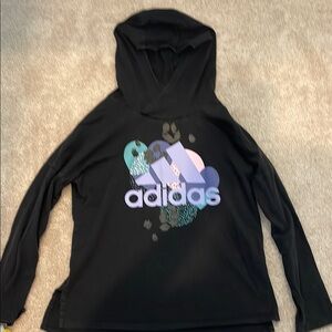 Adidas Black Hoodie with Pastel Logo